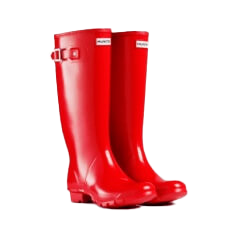 Red rubber boots